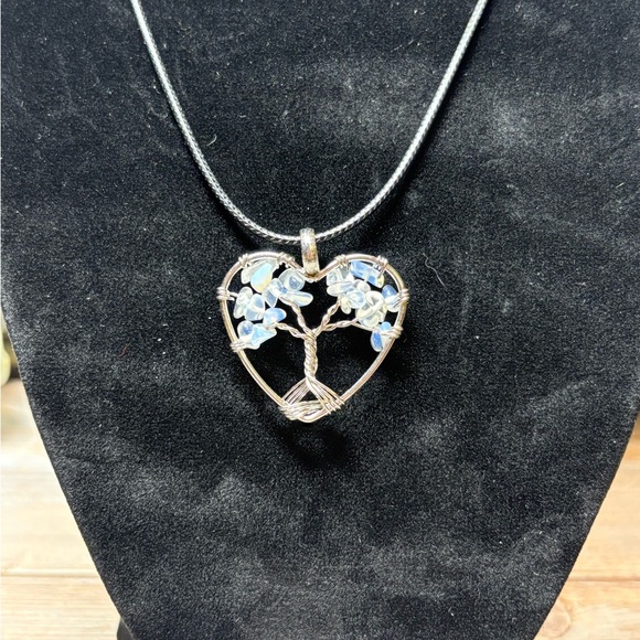 Jewelry - Opalite Tree of Life Heart Necklace